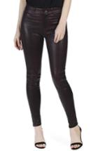 Women's Paige Hoxton High Waist Ankle Skinny Leather Pants - Red