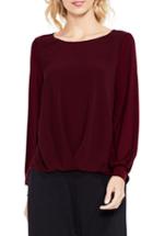 Women's Vince Camuto Long Sleeve Foldover Mix Media Blouse