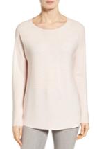 Women's Eileen Fisher Boxy Ribbed Wool Sweater, Size - Coral