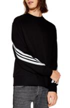 Men's Topman Tape Crewneck Sweatshirt, Size - Black