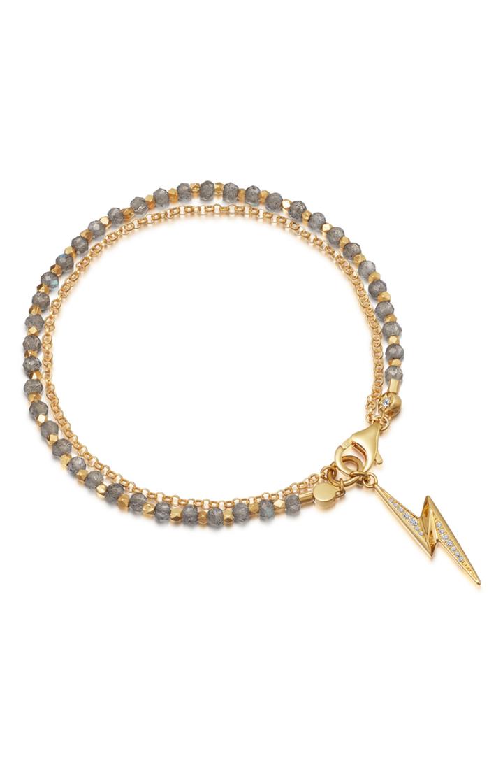 Women's Astley Clarke Labradorite Lightning Bolt Biography Bracelet