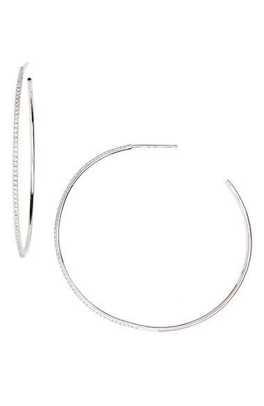 Women's Bony Levy Skinny Diamond Hoop Earrings (nordstrom Exclusive)