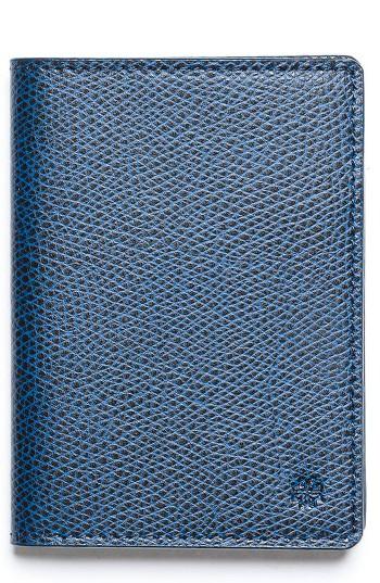 Men's Hook + Albert Vertical Leather Wallet - Blue