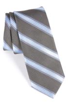 Men's Nordstrom Men's Shop Stripe Silk Skinny Tie, Size - Black
