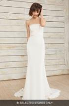 Women's Nouvelle Amsale Arielle Bow Detail Strapless Crepe Gown, Size - Ivory