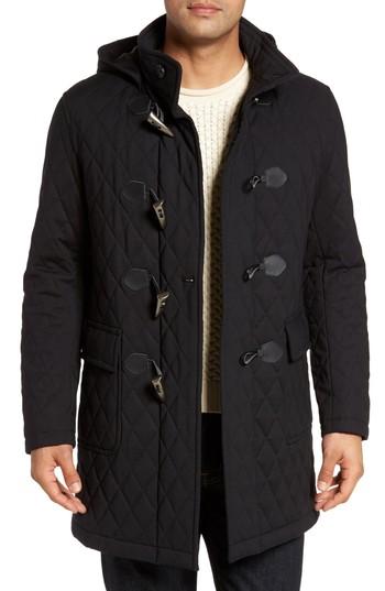 Men's Sanyo Francisco Quilted Duffle Coat - Black