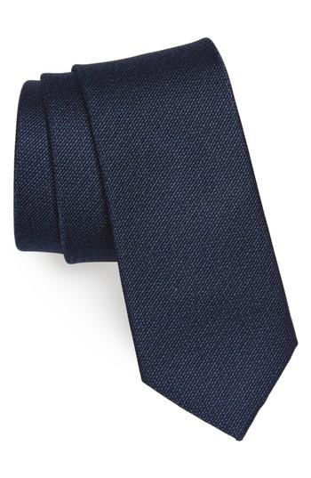 Men's Nordstrom Men's Shop Mesa Solid Silk Tie, Size - Blue
