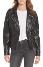 Women's Mauritius Leather Jacket - Black