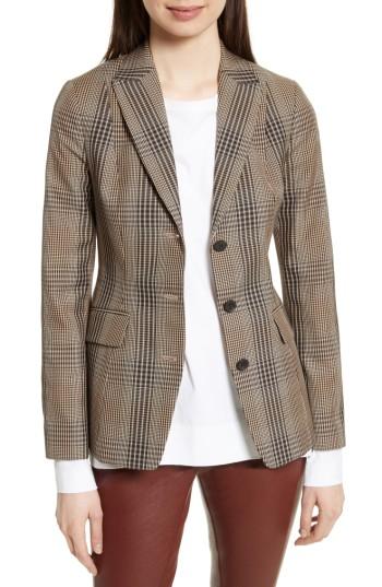 Women's Theory Faringdon Check Riding Jacket - Brown
