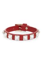 Women's Valentino Garavani Rockstud Crystal Small Leather Bracelet
