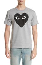 Men's Comme Des Garcons Play Logo Graphic Crewneck T-shirt - Grey