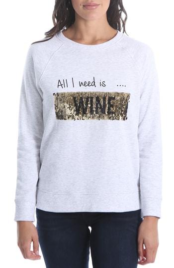 Women's Kut From The Kloth Asteria All I Need Is Coffee Or Wine Sequin Top