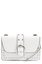 Topshop Buckle Faux Leather Crossbody Bag - White