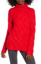 Women's Endless Rose Chunky Cable Knit Sweater - Red