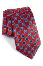 Men's Nordstrom Men's Shop Net Grid Silk Tie, Size X-long - Red