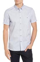 Men's Ted Baker London Beya Slim Fit Nepped Woven Shirt (m) - Blue