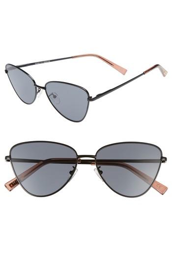 Women's Le Specs Echo 56mm Butterfly Sunglasses - Black