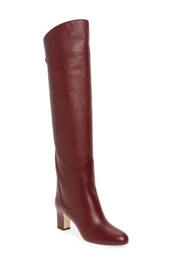 Women's Jimmy Choo Minerva Over The Knee Boot .5us / 36.5eu - Burgundy