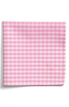 Men's 1901 Gingham Cotton Pocket Square, Size - Pink