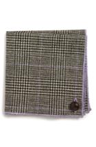 Men's Armstrong & Wilson Plaid Wool Pocket Square, Size - Grey