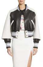 Women's Off-white Crop Varsity Jacket Us / 40 It - Black