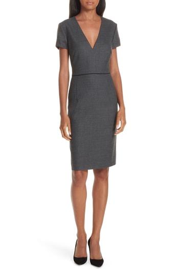 Women's Boss Doritala Wool Blend Sheath Dress - Grey