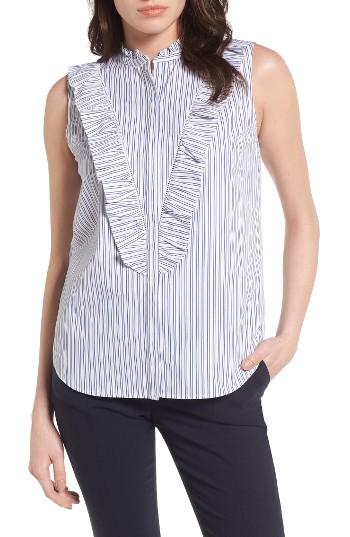 Women's Classiques Entier Ruffled Stripe Poplin Blouse
