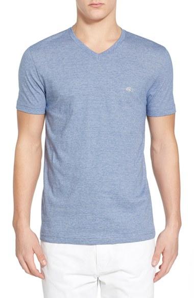 Men's Lacoste Stripe V-neck T-shirt (s) - Blue