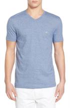 Men's Lacoste Stripe V-neck T-shirt (s) - Blue