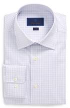Men's David Donahue Trim Fit Check Dress Shirt - 34/35 - Pink