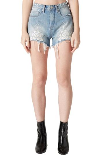 Women's Blanknyc The Barrow Embroidered Denim Shorts - Blue