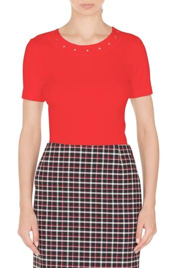 Women's Akris Punto Grommet Neck Tee - Red