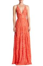 Women's Dress The Population Melina Lace Fit & Flare Maxi Dress - Orange