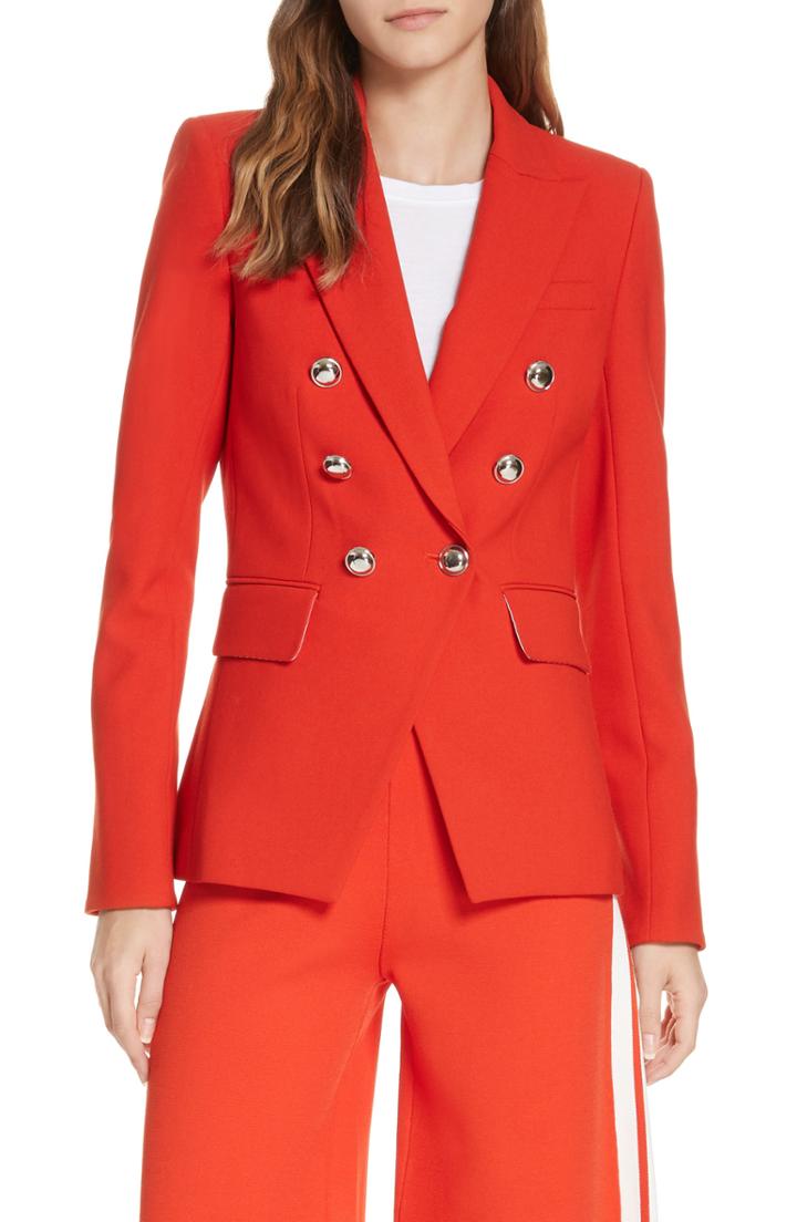 Women's Ganni Garvey Plaid Blazer Us / 40 Eu - Grey