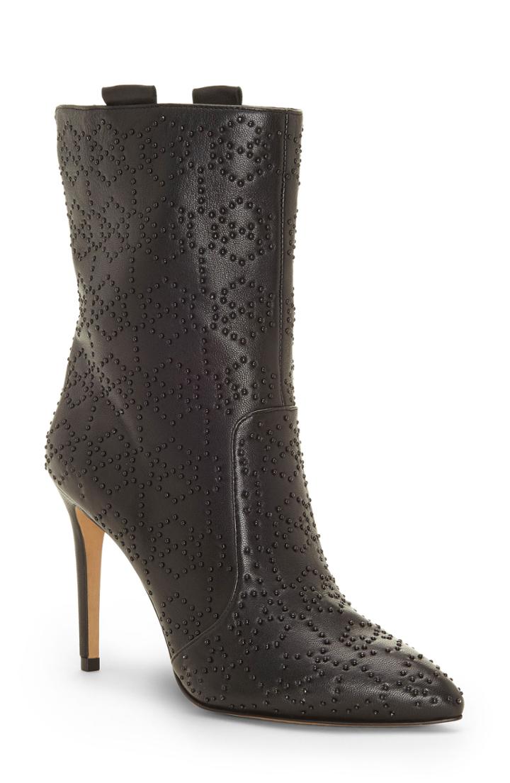 Women's Vince Camuto Korikanta Studded Pointy Toe Boot .5 M - Black