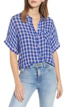 Women's Bp. Plaid Dolman Sleeve Shirt - Blue