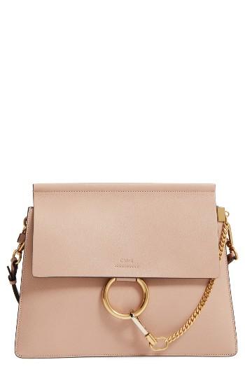 Chloe Faye Goatskin Leather Shoulder Bag -