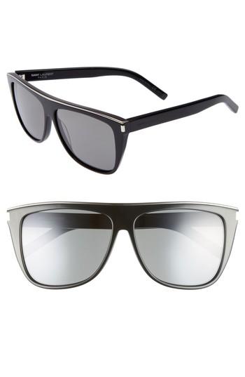 Women's Saint Laurent Combi 59mm Flat Top Sunglasses -