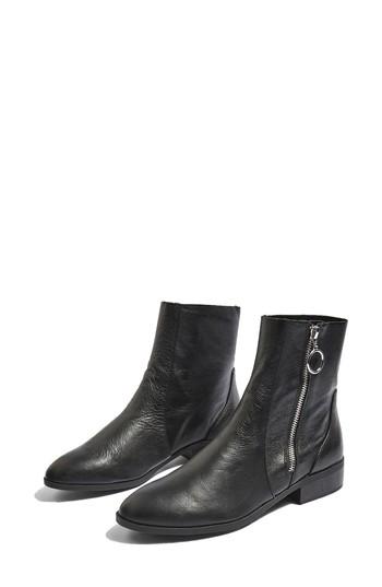 Women's Topshop Kick Side Zip Bootie .5us / 35eu - Black