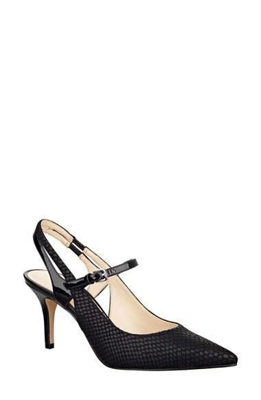 Women's Nine West 'kookie' Slingback Mary Jane Pointy Toe Pump M - Black