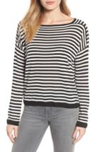 Women's Eileen Fisher Stripe Tencel Knit Sweater, Size - White