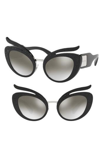 Women's Miu Miu 53mm Studded Sunglasses - Black