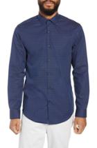 Men's Calibrate Trim Fit Grid Dot Sport Shirt - Blue
