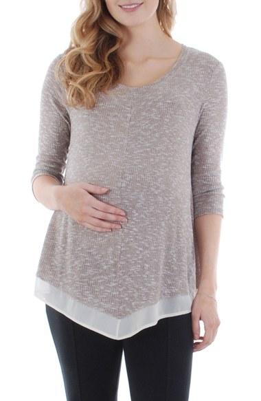 Women's Everly Grey Regina Maternity Swing Top - Brown