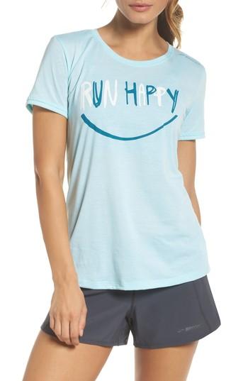 Women's Brooks Distance Short Sleeve Tee - Blue