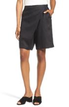 Women's Eileen Fisher Organic Linen Sarong Shorts - Black