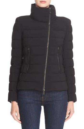 Women's Moncler 'antigone' Water Resistant Down Moto Jacket - Black
