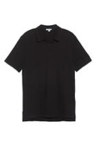Men's James Perse Slim Fit Sueded Jersey Polo (l) - Black