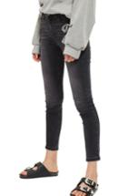 Petite Women's Topshop Jamie High Waist Ankle Skinny Jeans X 28 - Black
