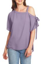 Women's 1.state One-shoulder Tie Sleeve Top, Size - Purple